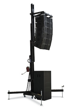 speaker tower, line array lifter, lifting tower winch-up, VMB tower lift